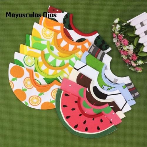 Round Fruit Bib Baby Cotton Saliva Towel 4 Layer Waterproof Baby Bib New 360