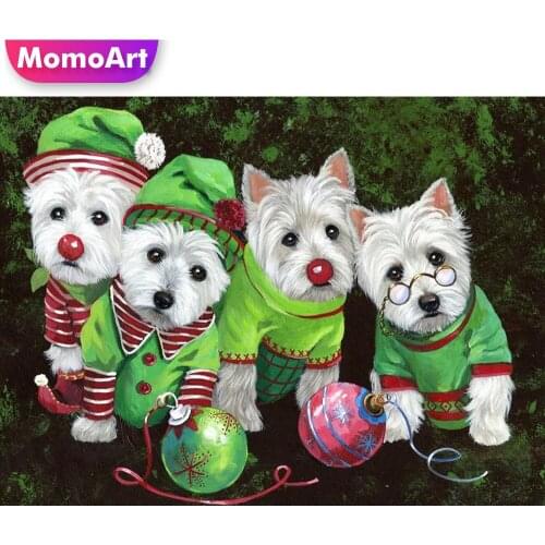 MomoArt DIY Diamond Mosaic Dog New Arrival Animal Rhinestone Diamond Embroidery Painting Cross Stitch Christmas Handmade Gift