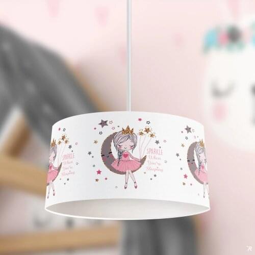 Moon Girl Printing Patterned Kids Baby Room Bedroom Light Pendant Lamp Chandelier
