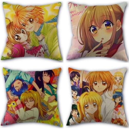 Custom Pillowcase Mermaid Melody Pichi Pichi Pitch Home Cotton Pillow Cover Wedding Decorative Pillow Cover Square 45X45cm 01-11