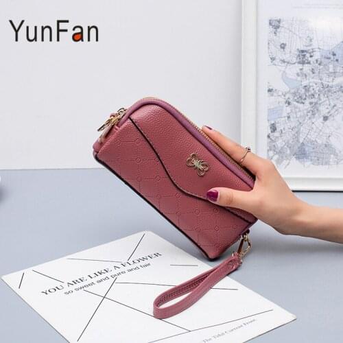 New Ladies Long Clutch Bag, Simple Double Zipper Womens Wallet, Messenger Bag, Mobile Phone Bag, Female Handbag