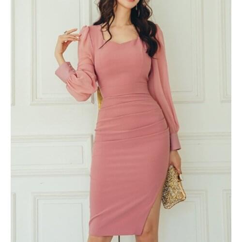 New arrival comfortable fashion high quality solid formal dress temperamental vintage elegant work style slim pencil dress