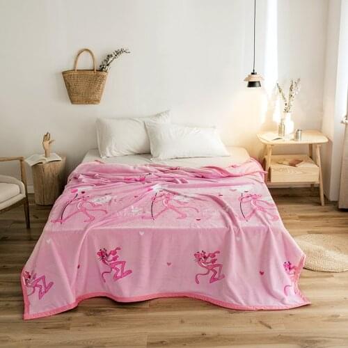 Pink Panther blankets cartoon quilts twin full queen king kids blankets soft Throw Flannel blanket on Bed/car/sofa cute rugs