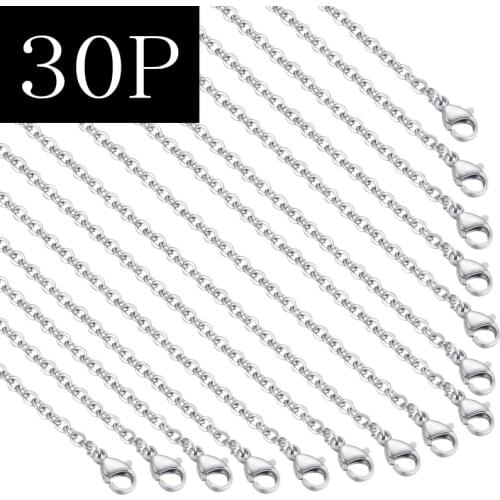 Wholesale Chain Necklace Women Stainless Steel 30 Pack Necklace Chain for Jewelry on The Neck Womens Accessories Long Necklaces