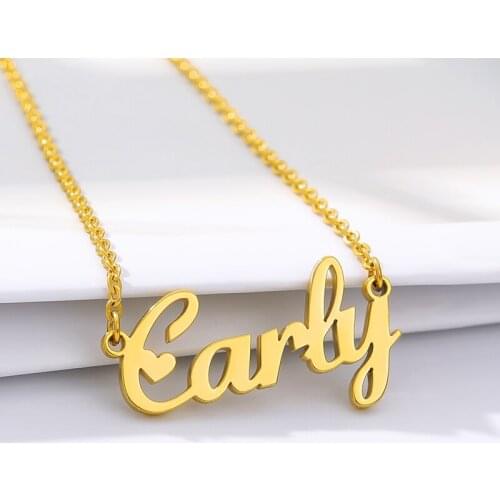 Personalized Custom Name Necklaces Gold Color Chain Stainless Steel Nameplate Necklace for Women Girls Jewelry Unique Gifts