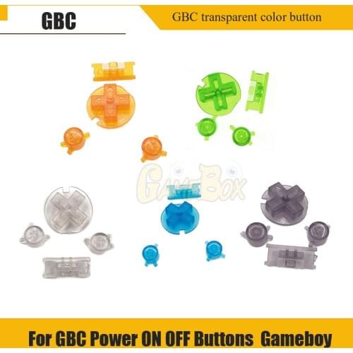 Plastic Power ON OFF Buttons Keypads for Gameboy Color GBC Colorful Buttons for GBC D Pads A B Buttons