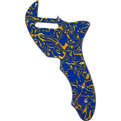 Pleroo Custom Guitar pickgaurd - For Tele 69 Thinline Guitar Pickguard Scratch Plate , 4 Ply Blue Pearl Shell