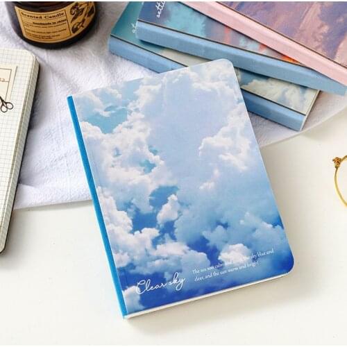 "Clear Sky" Cute Hard Cover Journal Study Notebook Pocket Diary Freenote Stationery Gift