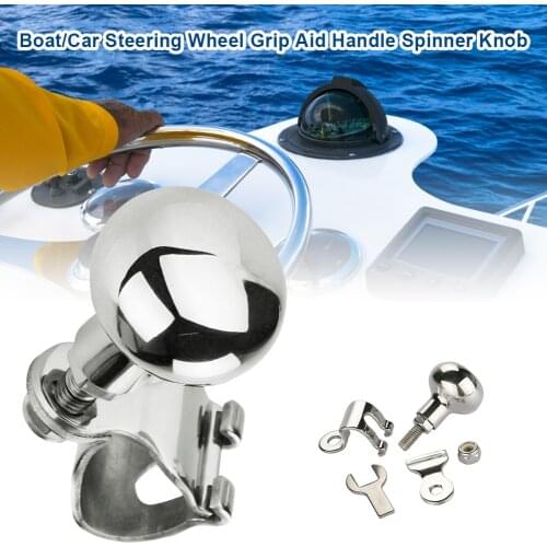 Stainless Steel Boat Steering Wheel Knob Handle Spinner Anti-rust for Marine Yacht Camper Tractors Universal