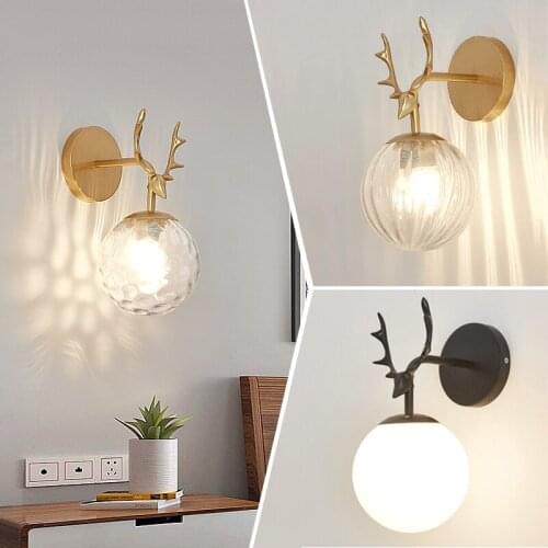 Modern bedroom wall lamp living room background wall corridor aisle antler wall lamp creative light luxury bedside lamp