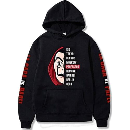La Casa De Papel Men Women Unisex Hoodies Sweatshirts TV Show Money Heist Novelty Paper House Hoodie