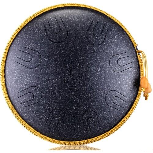 Hluru A Copper 9 notes tone 14 inch Ethereal Empty Steel tongue drum Percussion tambourine Music instrument Handpan Meditation