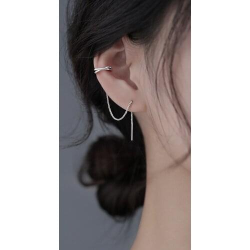 925 sterling silver jewelry with bohimia tassel temperament ear line 2021 new trendy zircon earrings for women birthday party