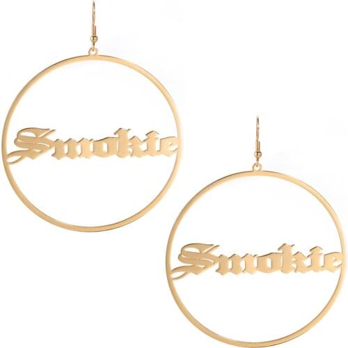 Sipuris Customized Name Earrings Personalized Stainless Steel Name Date Drop Earrings For Women Fashion Jewelry Gift 30mm-70mm