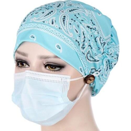 Womens Hats With Buttons Indian Nurses Work mens Hats Muslim Cancer Chemical Hats Beanies Wrap Caps