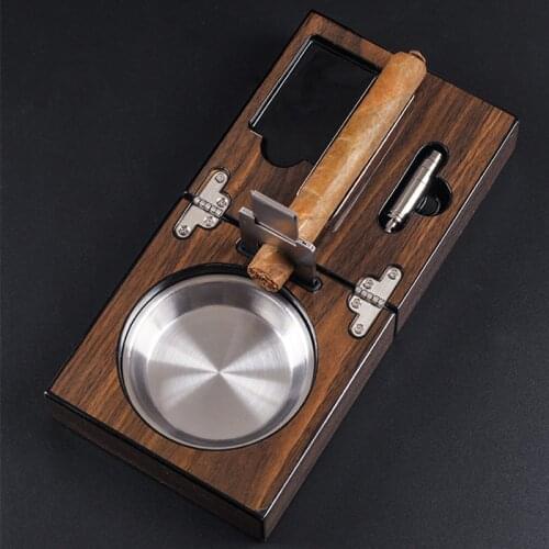 1 Set Foldable Cigar Ashtray Cigar Cutter and Cigar Punch Cute Ashtray Home Decoration Cigarette Ash Tray Smoking Accessories