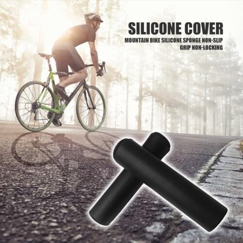 1 Pair Shock-absorbing Foam Sponge Bicycle Handle Bar Grips Anti-skid Silicone Mountain Bike Grips Bicycle Supplies