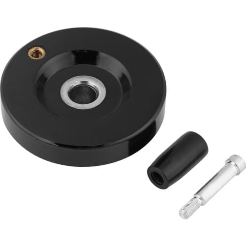 1 Pcs Black Lathe Milling Machine Rear Ripple Hand Wheel With Revolving Handle Back Corrugated Handwheel Machine Handwheel