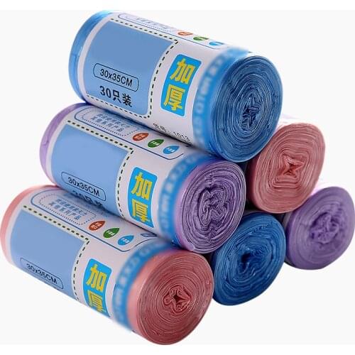 30 Pcs/roll Plastic Bag Thick Small Garbage Bag Garbage Bag Mini Desktop Trash Can Household Cleaning Garbage 30*35cm LH