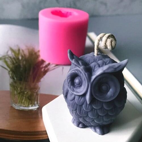 3D Owl Candle Mold Aromatherapy Candle Manual DIY Homemade Animal Candle Mold Silicone Candle Mold Candle Making Jar Resin Mold
