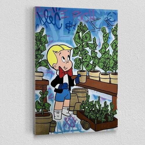 Alec Monopoly Money Tree Graffiti Art Paintings on the Wall Art Posters and Prints Street Art Canvas Pictures Home Decor Cuadros