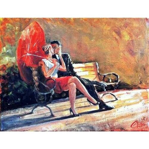 European Lovers Kiss 5d diy full square diamond painting Diamond Embroidery cross Stitch living room decor drop shipping C335