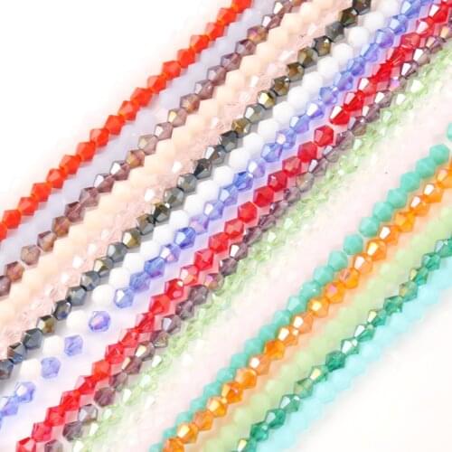 AAA Bicone Austrian Crystals Loose Beads for Bracelet Necklace DIY Jewelry Making 4mm AB Color Plated Glass Beads 200pcs