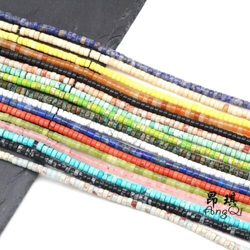 2x4mm Natural Stone Beads Cylinder Shape Agates Crystal Loose Spacer Beads For Jewelry Making DIY Charm Bracelets Accessories