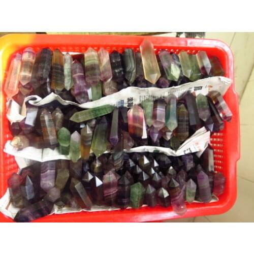 PRICE! 2.2lb NATURAL Bright-coloured FLUORITE crystal DT WAND Point