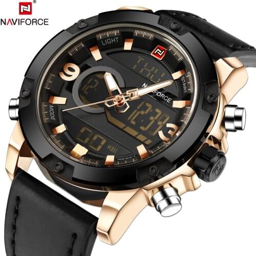 Luxury Brand NAVIFORCE Watches for Men Sport Dual Display Wristwatch Military Quartz Digital Chronograph Watch Waterproof Clock