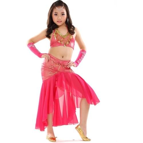 New Style Kids Belly Dance Costume Oriental Dance Costumes Belly Dance Dancer Clothes Indian Dance Costumes For Kids 4pcs/set