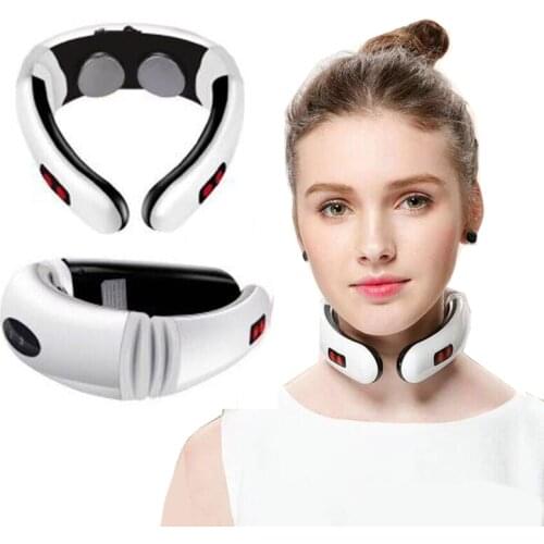 Electric Pulse Neck and Back Massager Far Infrared Neck Pain Relief Massage Tool Cervical Vertebrae Care Relax Physiotherapy