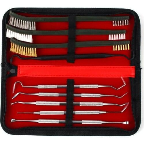 Car Washing Spray Tool Tube Cleaning Brush Stainless Steel Plastic Pick Tool Kit Gun Cleaning Brushes Pouch