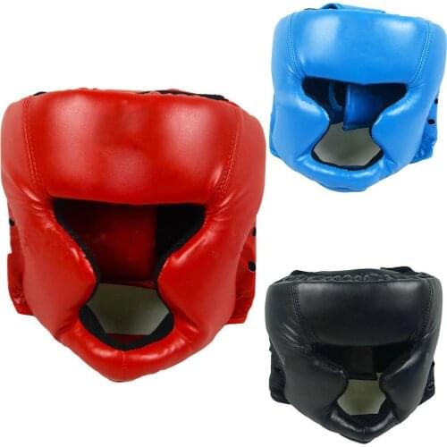 Faux Leather Boxing Martial Arts MMA Helmet Head Guard Headgear Head Protection for Outdoor Fitness Equipment Accessories