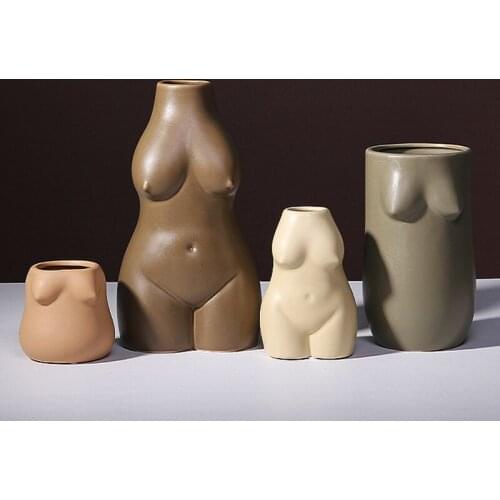 Nordic Human Body Ceramic Vase Modern Minimalist Style Home Decoration Craft Character Model Artwork Wedding Gift Home Vase