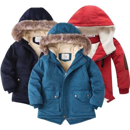 Teenager New Winter Jackets For Boys Clothes Long Sleeve Hooded Girls Coats Children Clothing Baby Coat Fur Warm Kids Outerwear