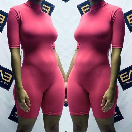 Summer new sexy womens rose red collar half-sleeve tight pair of shorts tights