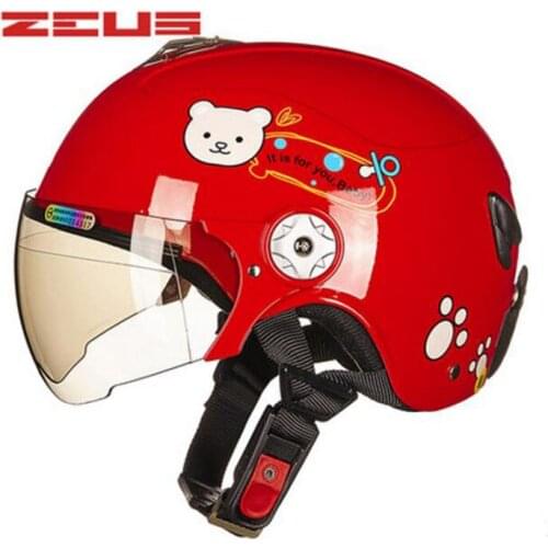 2020 Summer New ZEUS half face children helmet child motorcycle helmets made of ABS Cartoon four seasons safety caps size S M