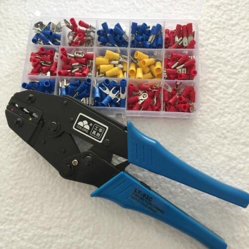 LY-03C Ratchet Crimping Tool Plier 0.5-6.0mm2 and 260-Piece Solderless Electrical Terminal Kit