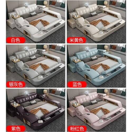 Foshan Furniture Different Color Options King size Massage Bed With Multifunctional Music Player