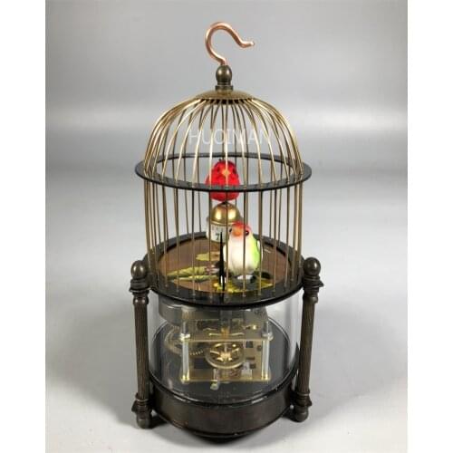 Collect Copper Carved Birdcage Mechanical Watch, Can Work,Free Shipping
