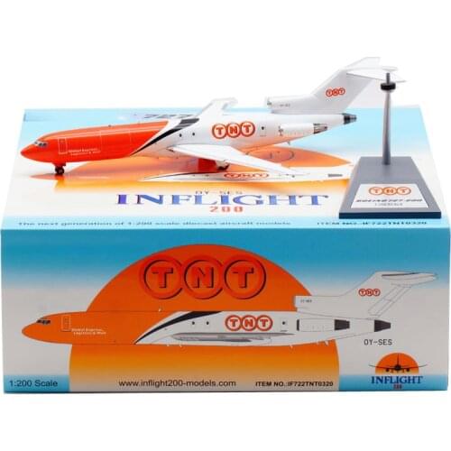 Diecast 1/200 Scale B727-200 OY-SES TNT Airline Plane Model Alloy Landing Gear Aircraft Collectible Display Airplanes Souvenir