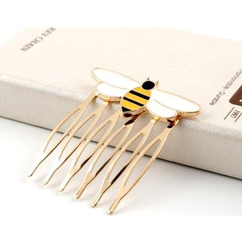 Fashion Cute Bee Animal Enamel Metal Hairpins Hair Combs/Clips Hair Accessories For Women Girls