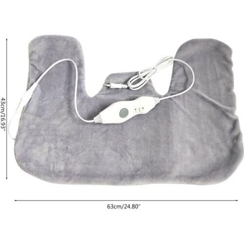 Q1FB US/EU Plug Men Women Winter Warm Electric Heating Shawl Shoulder Neck Heat Wrap