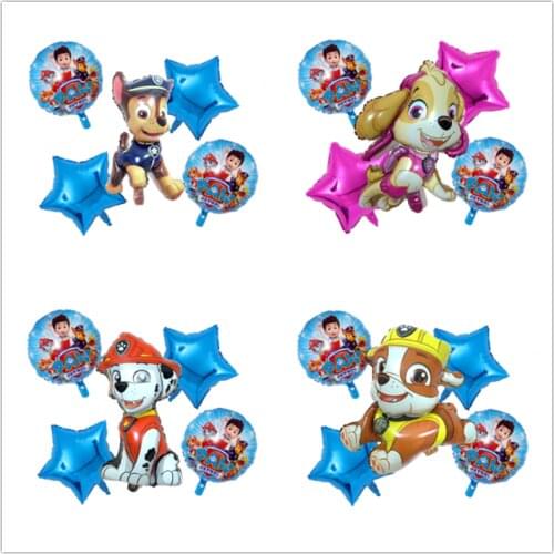 New Paw Patrol Birthday Toys Set Chase Marshall Sky Rubble Latex Balloons Figure Patrulla Canina Party Decor Gift Toys