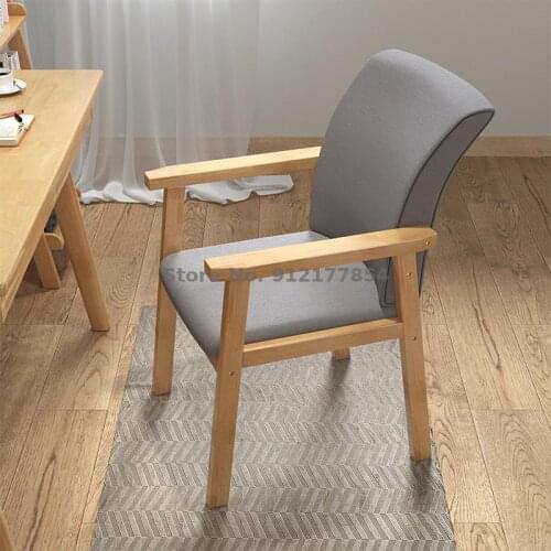 Solid wood dining chair home Nordic modern minimalist cafe backrest armrest negotiation desk chair log leisure chair