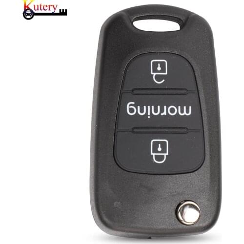 Kutery 10pcs/Lot Upgrade Folding Car Key Shell For Kia morning 3Buttons With Uncut Blade Blank Remote Car Key Cover Case