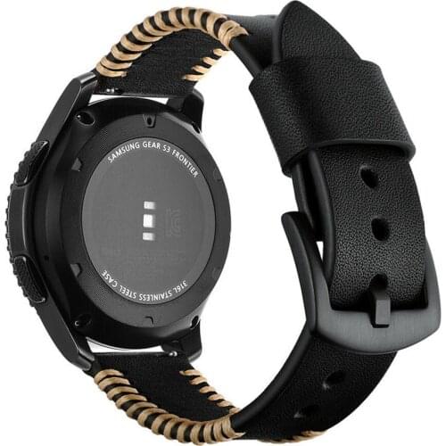 Genuine Leather Strap For Samsung Galaxy Watch 46mm Replacement Watchband 22mm For Amazfit Pace Accessories Watchbands Bracelets