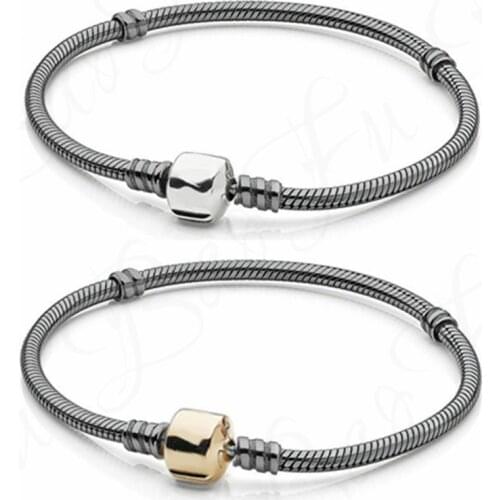 Baofu 925 Sterling Silver Bracelet Black Charm Oxidation Treatment Snake Chain Gift Exquisite Jewelry For The Original Couple