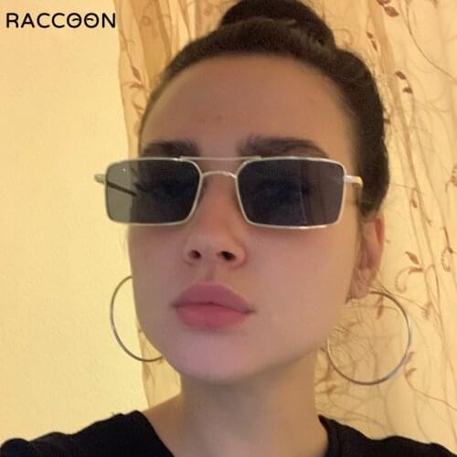 Classic Retro Pilot Lady Tiny Sunglasses Men Sun Glasses Luxury Brand Designer Eyewear Red Black Metal Square Frame Glass Women